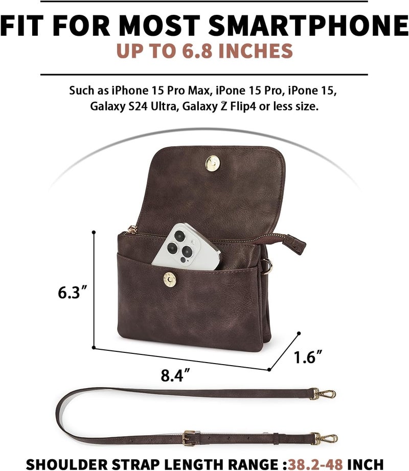 CHOLISS Small Crossbody Bags for Women, Vegan Leather Cell Phone Purse, Mini Travel Purse with Adjustable Strap Womens Gifts - Image 2